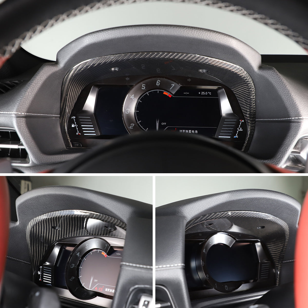 Real Carbon Fiber Dashboard Instrument Cover Trim For Toyota Supra A90 2019-22 2