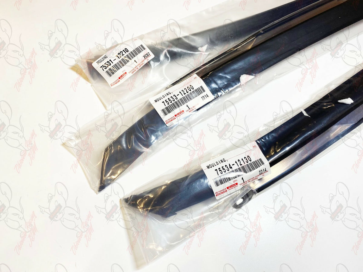 Toyota Genuine Corolla CP AE86 Windowshield Outside Mouldingd LH&RH&Upper Set 4