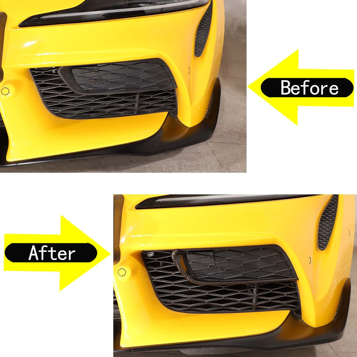 Real Carbon Fiber Front Bumper Side Grill Trim Cover Strip For GR Supra 2019-24 5