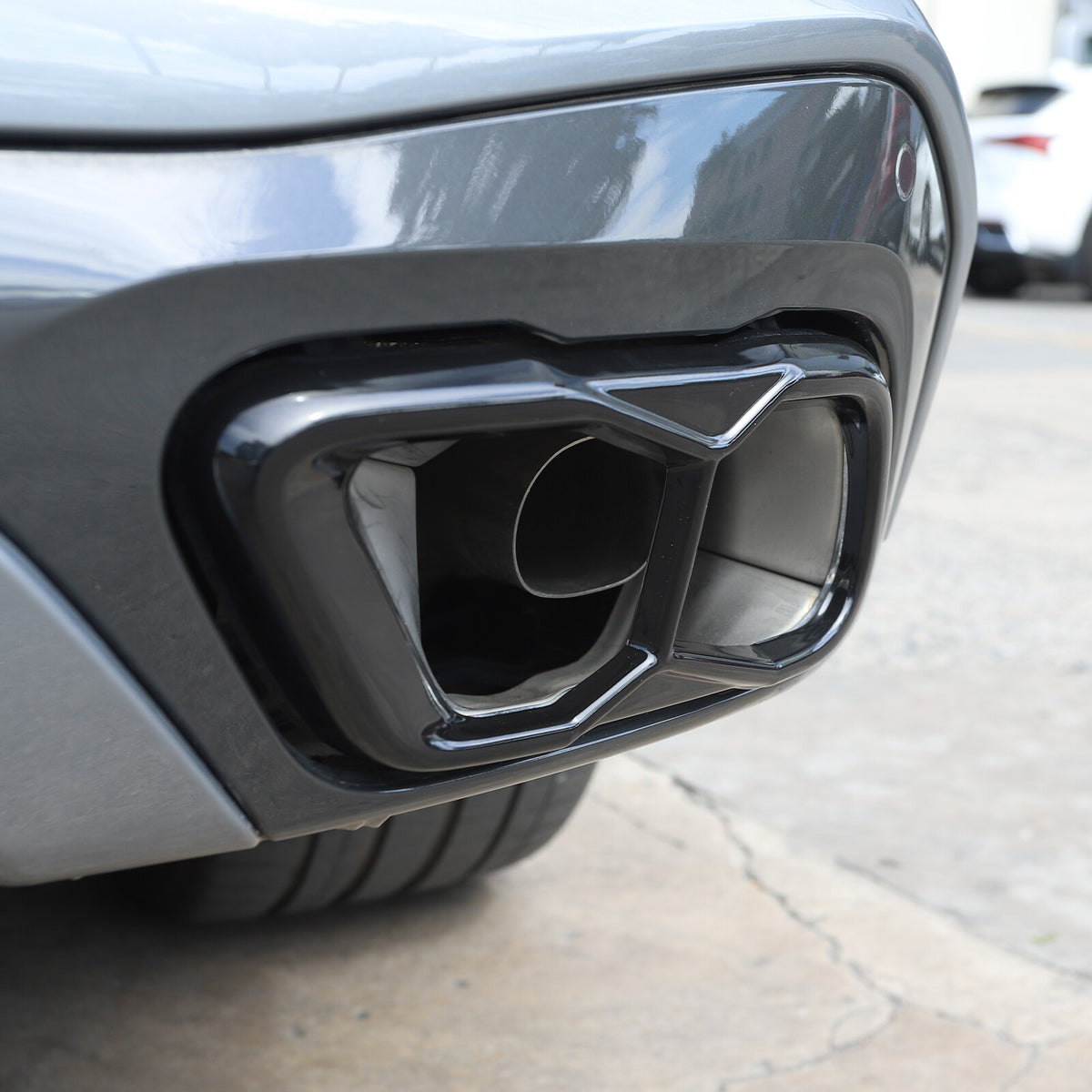Black Rear Tail Pipe Cover Trim For BMW X5 X6 X7 M60 2019+ 5