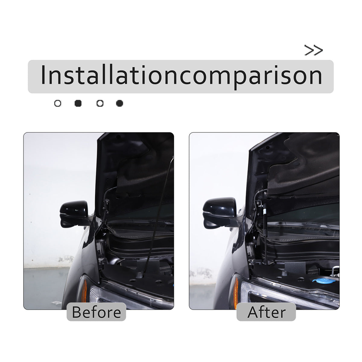 Black Steel Front Hood Lift Support Corner Cover Trim For Honda Pilot 2016-22 15