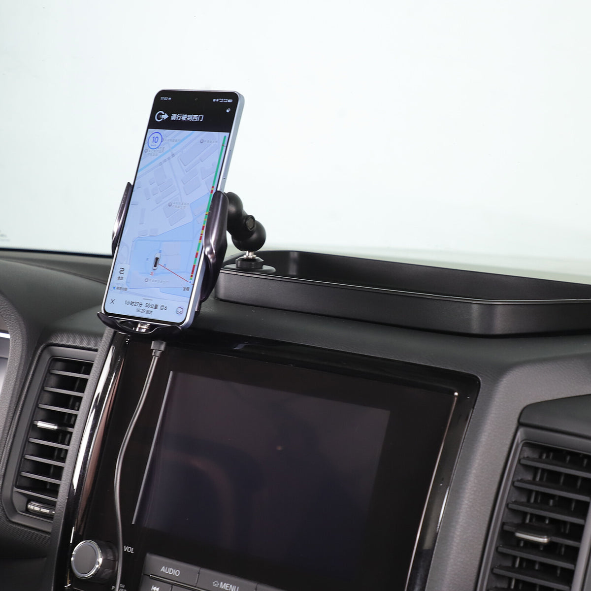 Wireless Dashboard Storage Tray Box Phone Holder For Nissan Frontier D41 2022-24 7