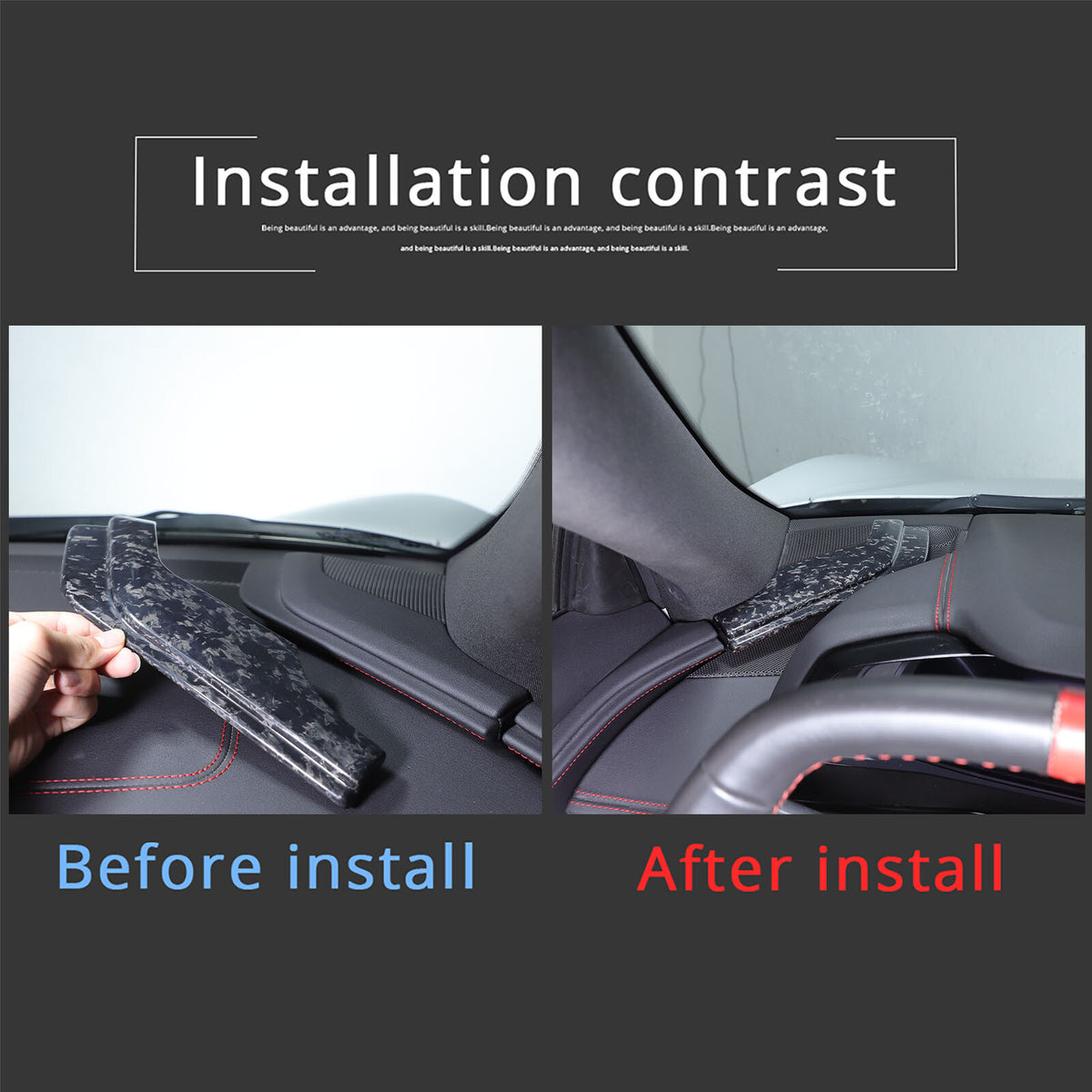 Forged Carbon Fiber Center Console Dashboard Cover Trim For Corvette C8 2020-26 18