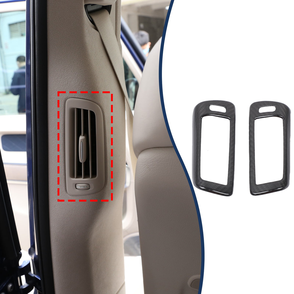 Real Carbon Fiber B-Pillar Air Outlet Trim Cover For Benz G-Class W463 2019+ 12