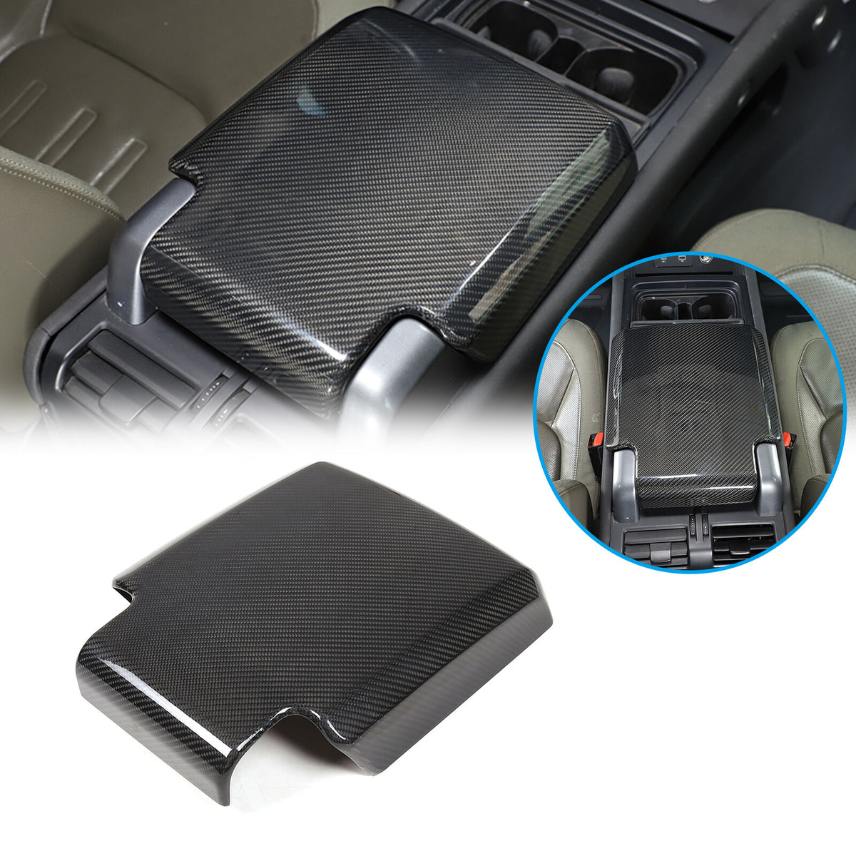 Real Carbon Fiber Center Console Armrest Box Cover For LR Defender 90 110 20-24 1