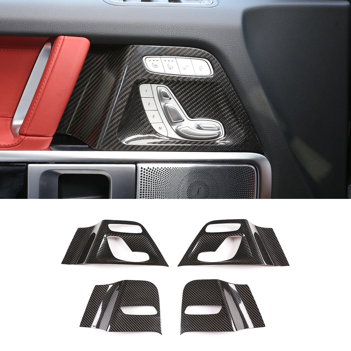 Real Carbon Fiber Door Seat Cover Trim Fit for Mercedes Benz W464 G63 G500 G550 2