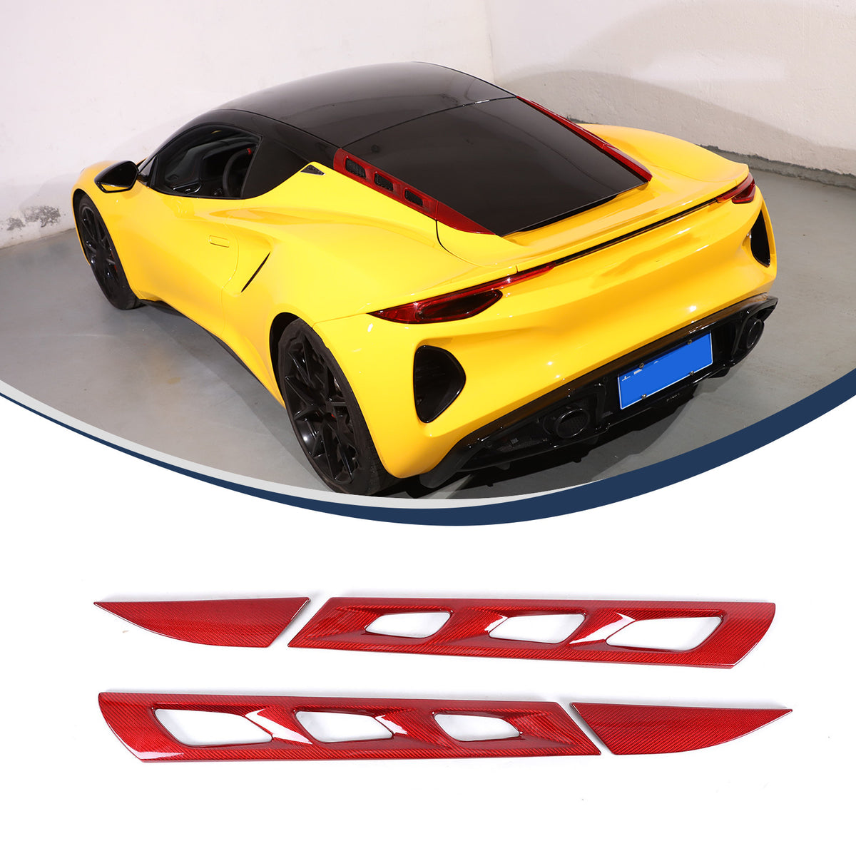 Red Real Carbon Fiber Interior Exterior Conosle Trim Cover For Lotus EMIRA 21-25 212