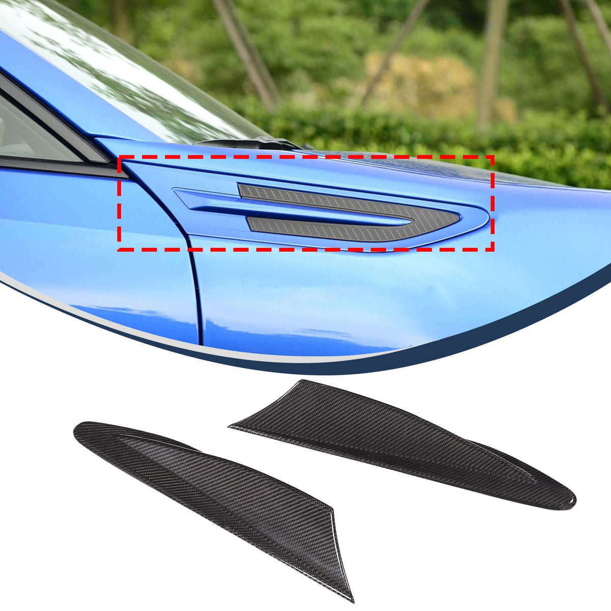 Real Carbon Fiber Side Fender Airvent Trim For Toyota 86 16-20/Subaru BRZ 12-20 2