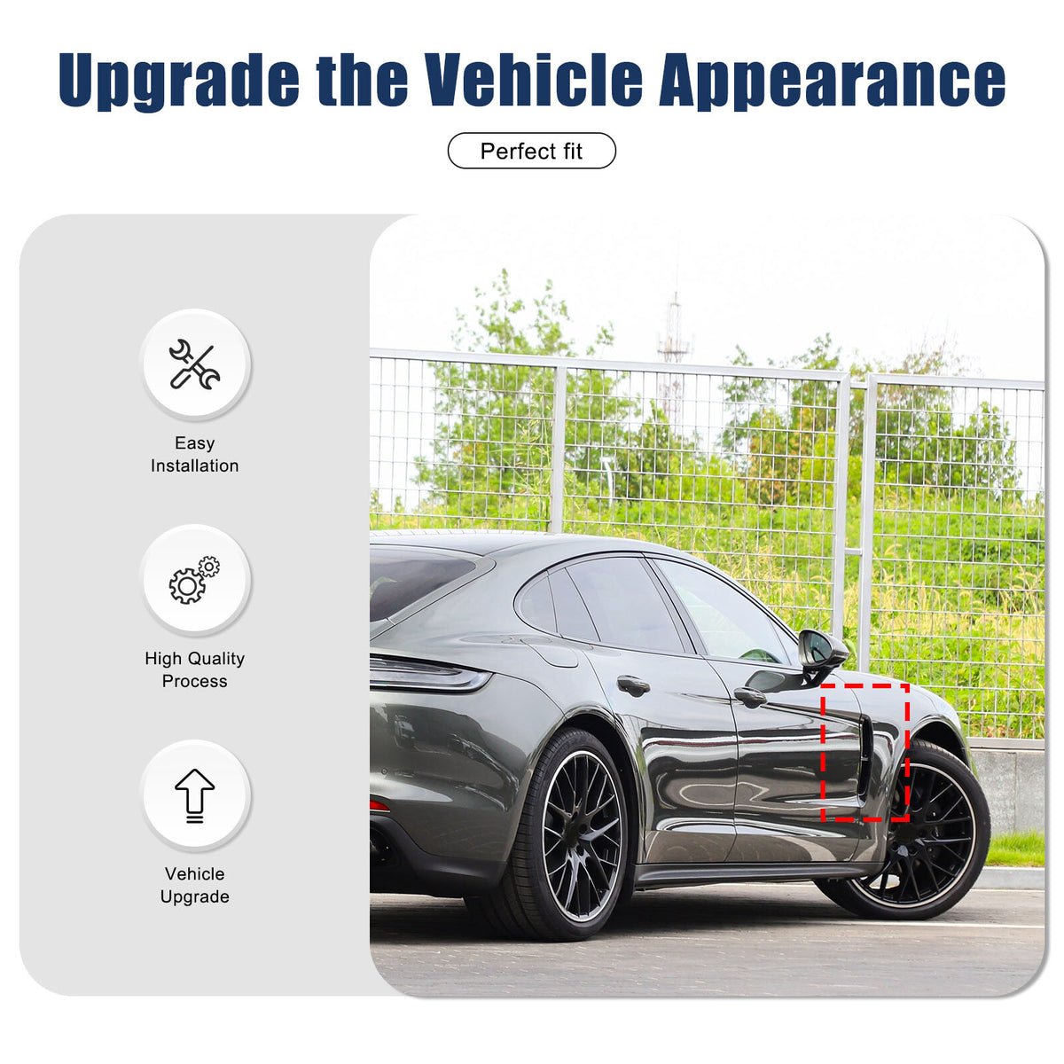 Forged Carbon Fiber Rear Side Fender Air Outlet Trim For Porsche Panamera 17-23 17