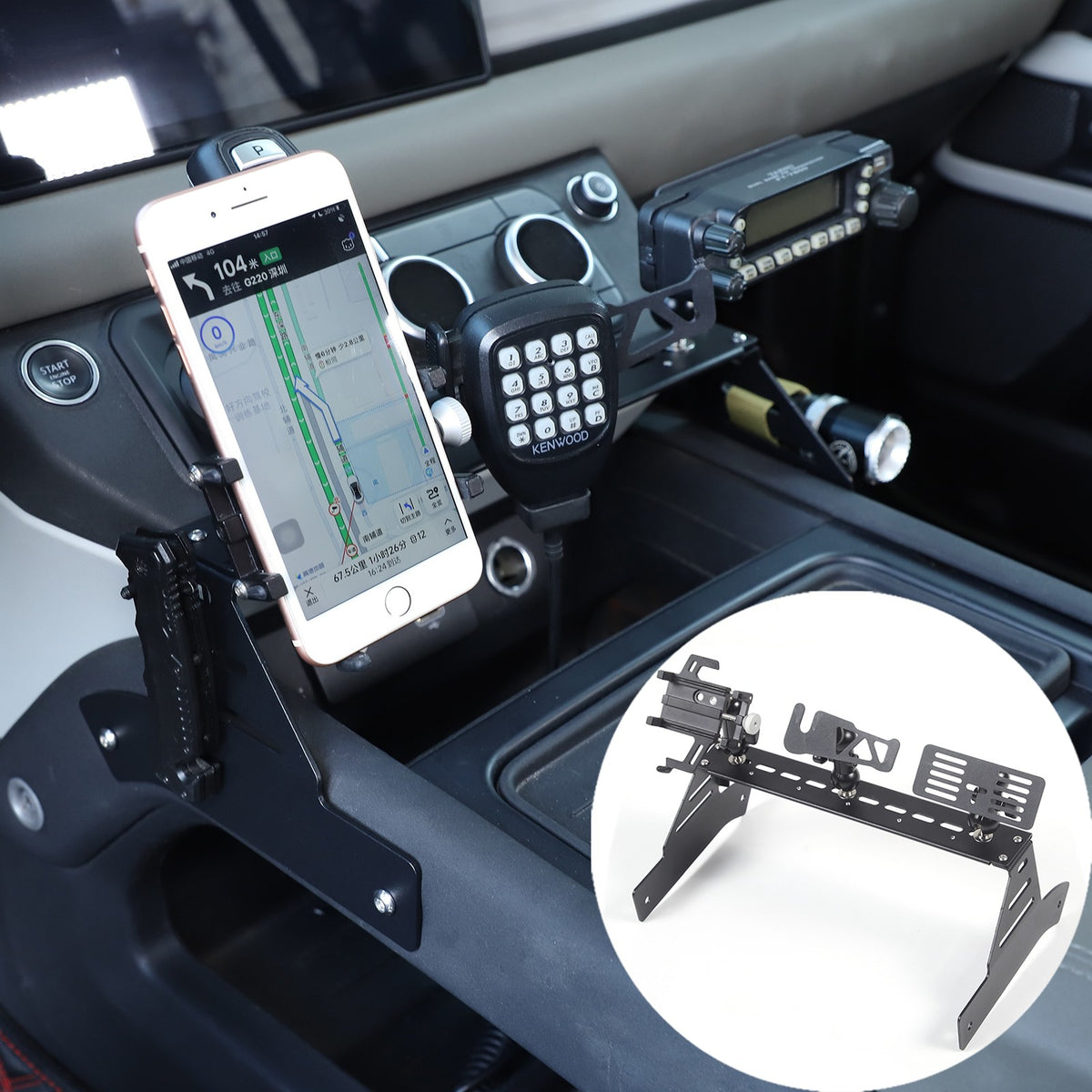 Off-Road Console Molle Panels Digital Device Mount For Land Rover Defender 20+ 2