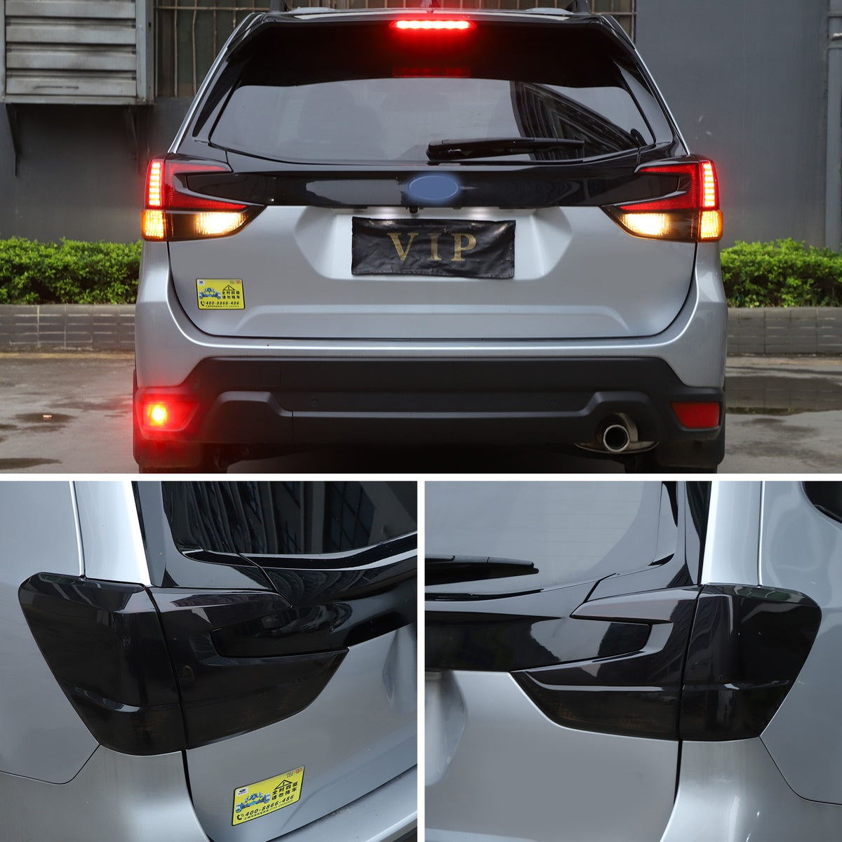 Transparent Gray ABS Tail Light Smoked Cover Trim For Subaru Forester SL 2019-24 17