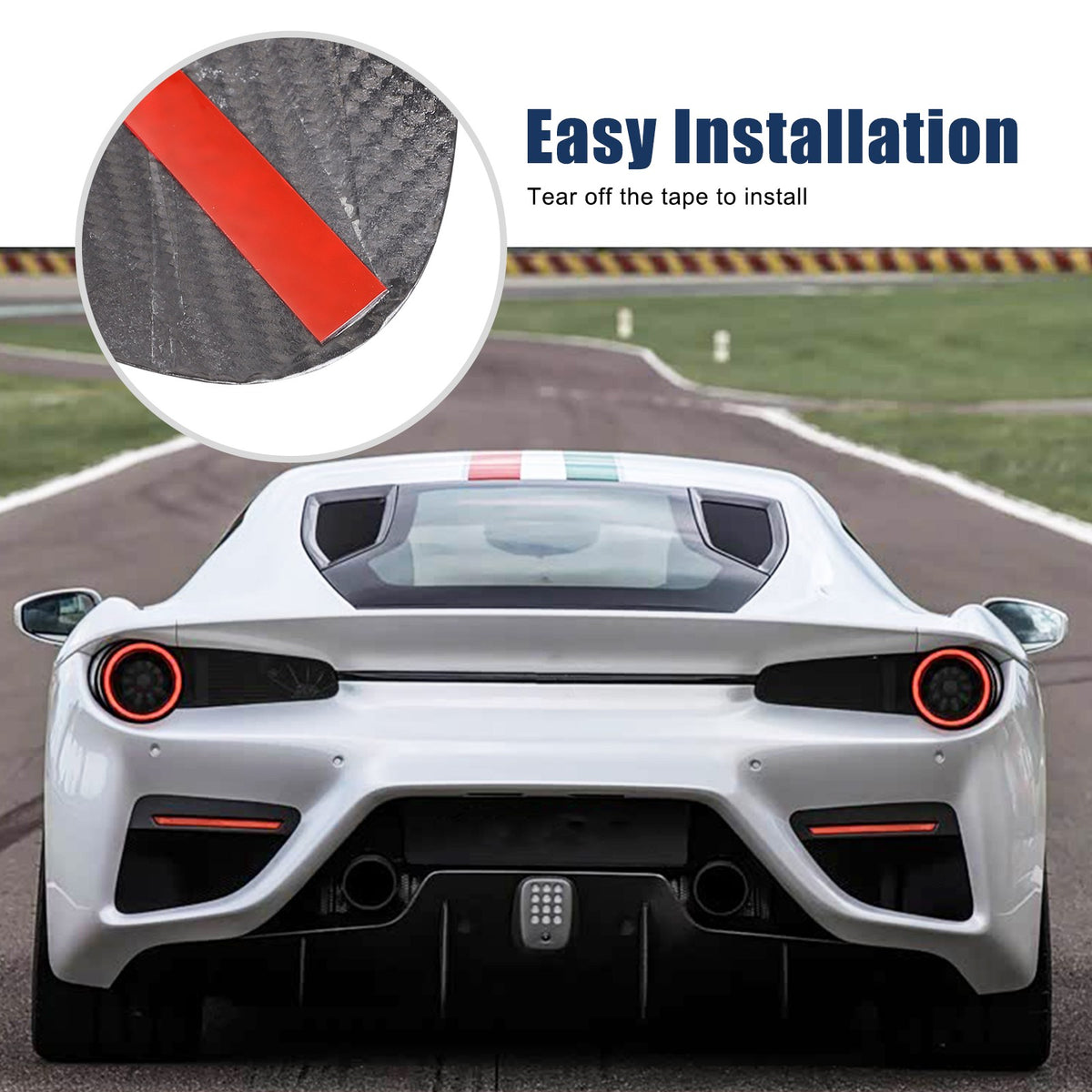 Real Dry Carbon Fiber Rear Tail Light Trunk Lamp Trim For Ferrari 458 2011-2016 4