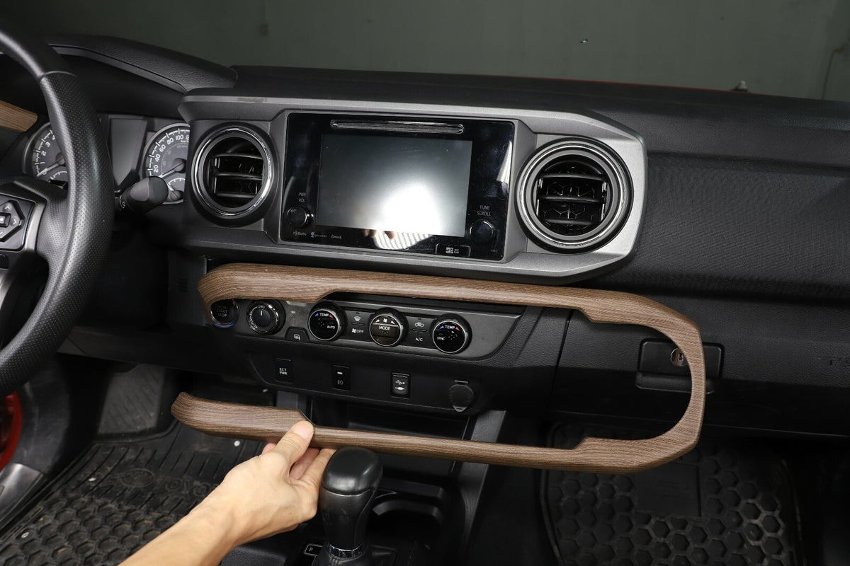 Wood Grain Interior Center Console Cover Trim For Toyota Tacoma 2016-2023 65