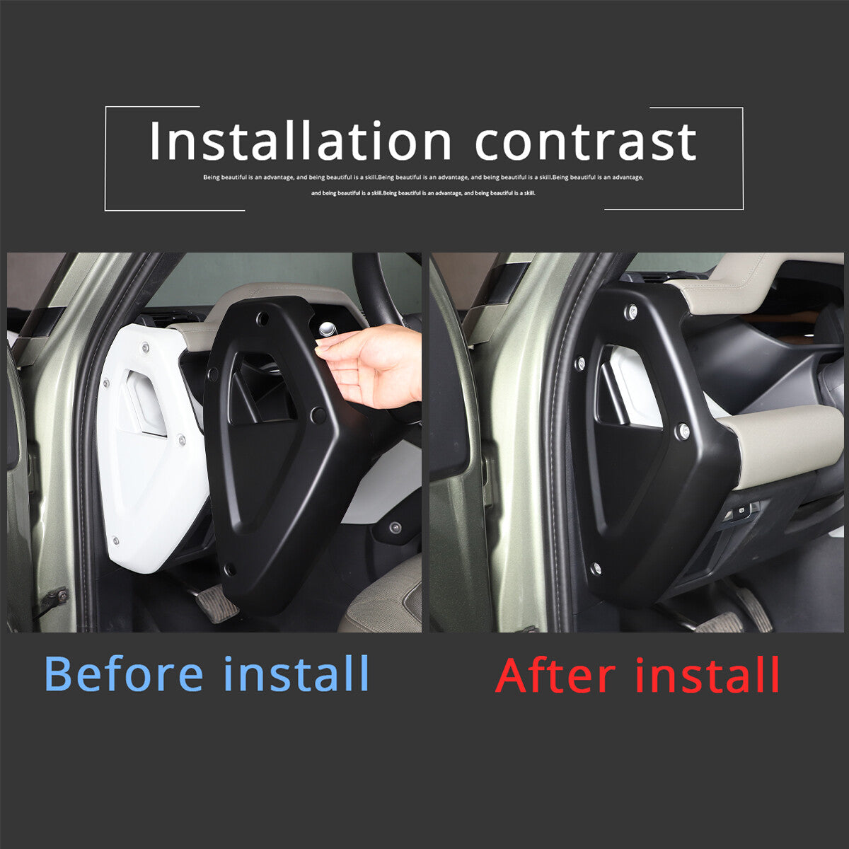 Matte Black Dashboard Side Panel Trim Cover For Land Rover Defender 2020-23 US 7