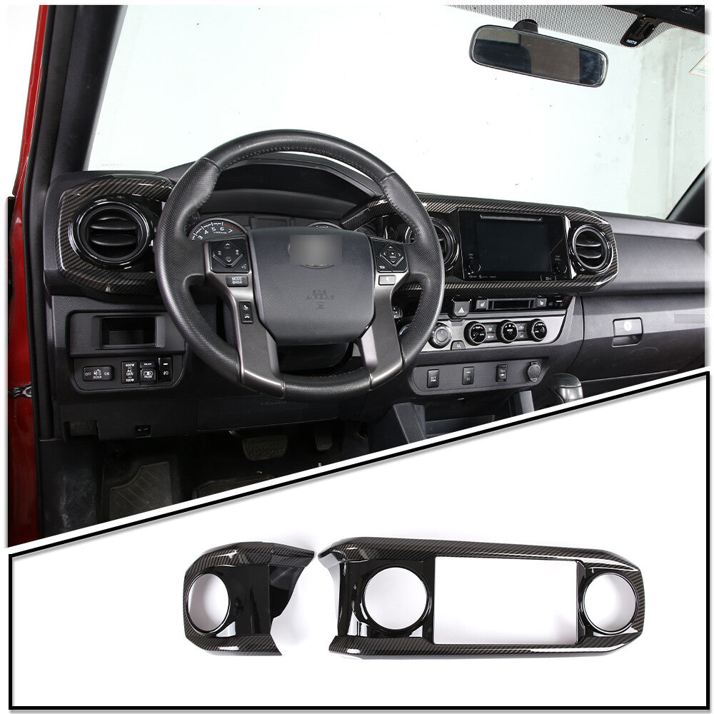 ABS Carbon Dashboard U Shape Air Vent Outlet Cover trim For Toyota Tacoma 16-23 8