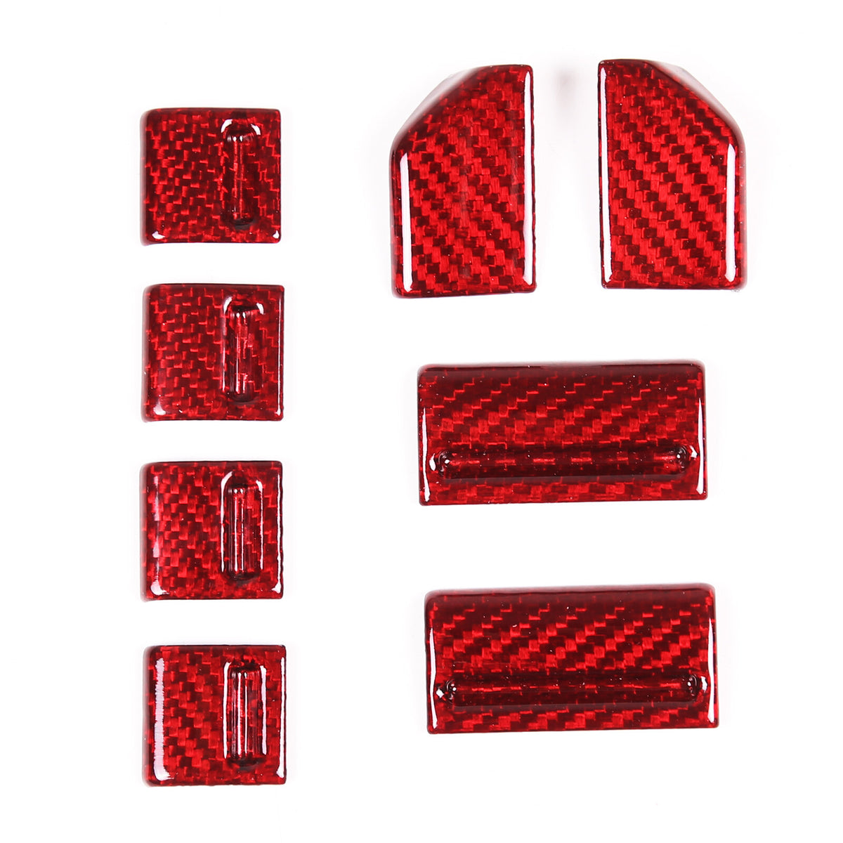 Red Carbon fiber AC Center Console Switch Button Trim For Jaguar F-Type 2013-24 3