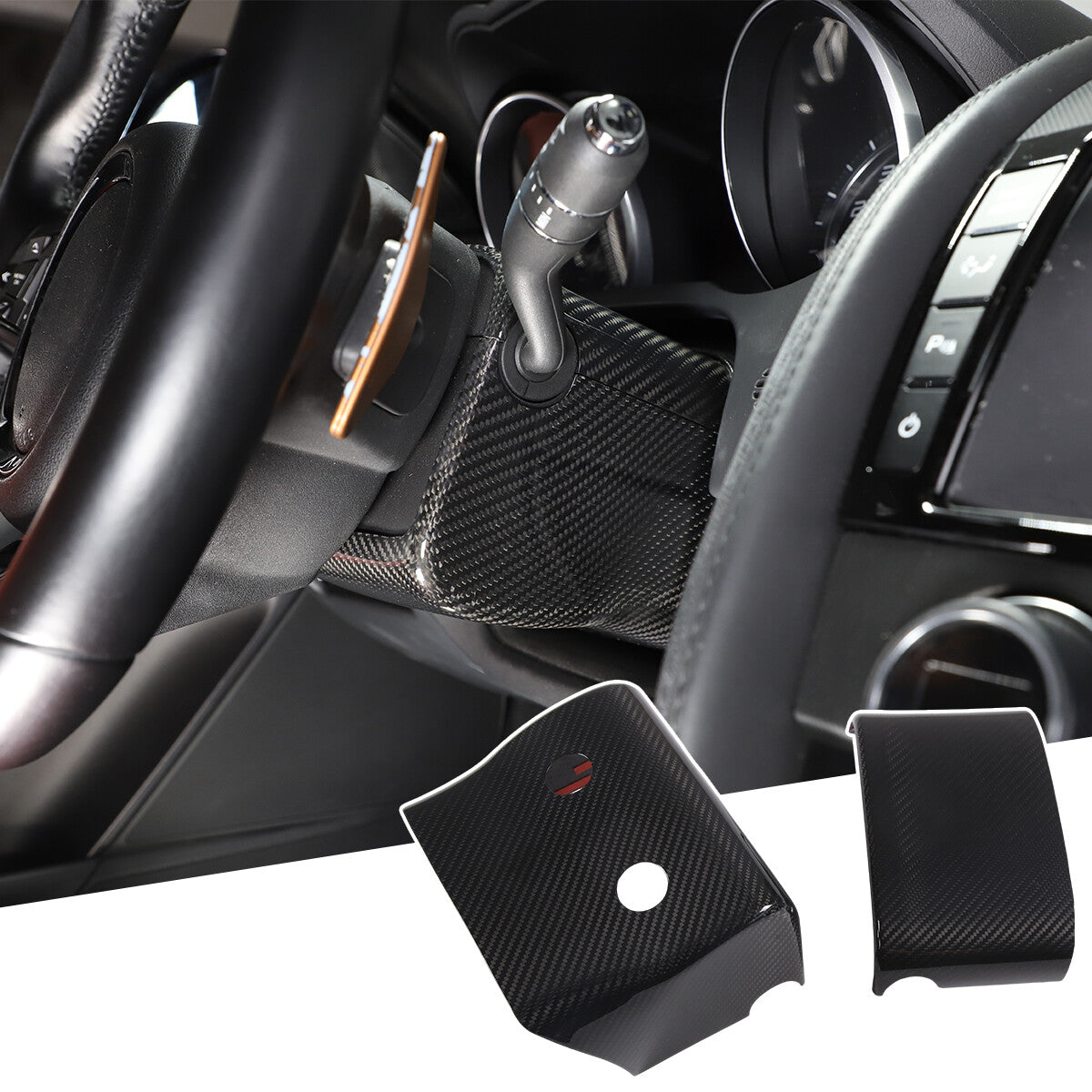 Real Carbon fiber Steering Wheel Base Trim Cover Frame For Jaguar F-TYPE 13-24 13