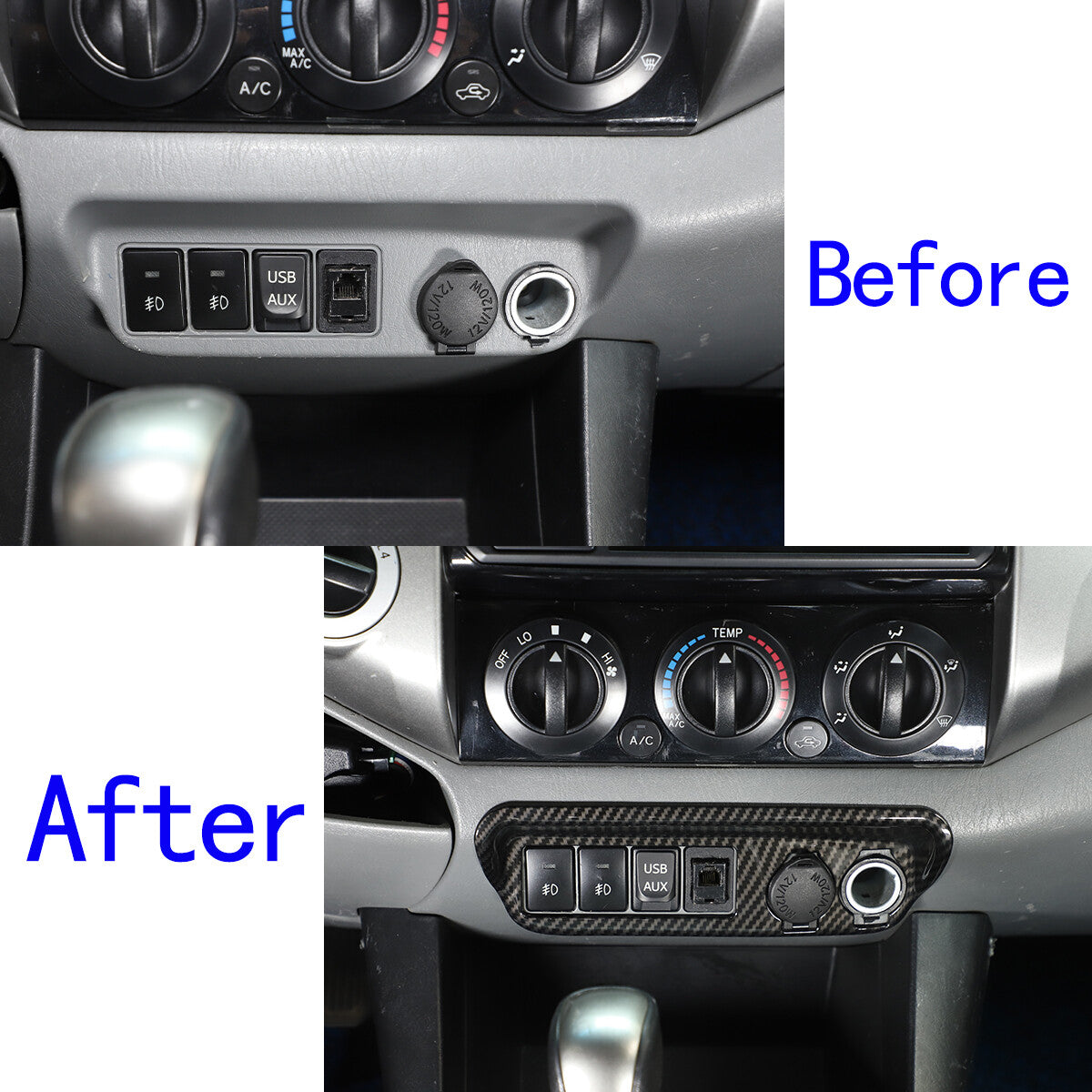 Carbon Fiber Color Central Control Full Frame Trim Set For Toyota Tacoma 2011-15 3