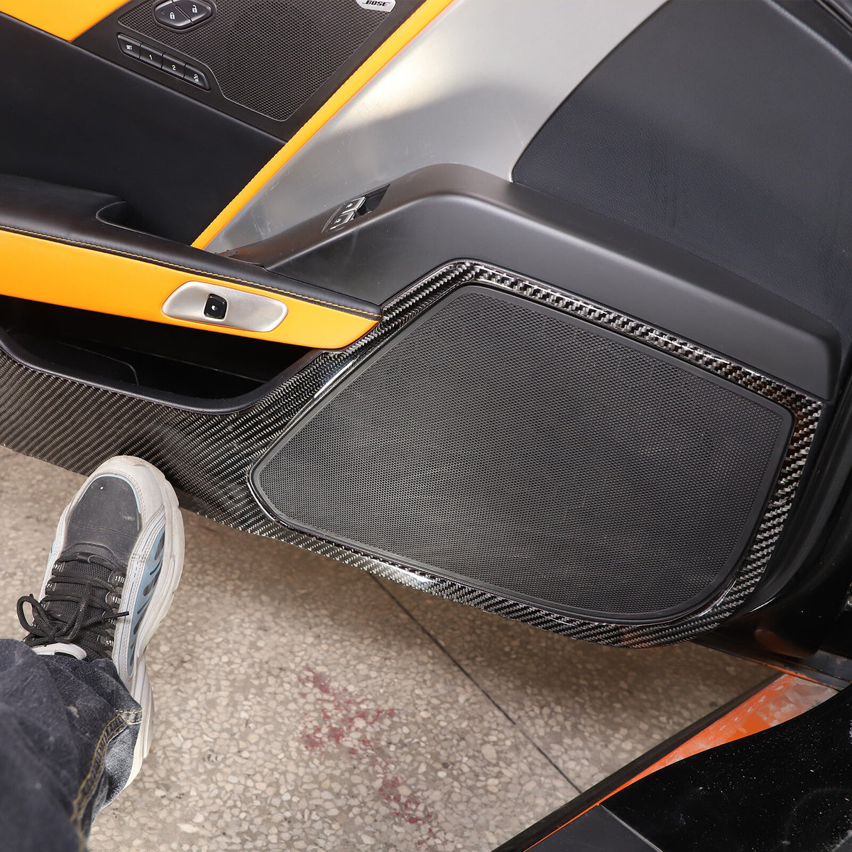 Carbon Fiber Interior Door all-inclusive anti-kick panel For Corvette C7 2014-19 6