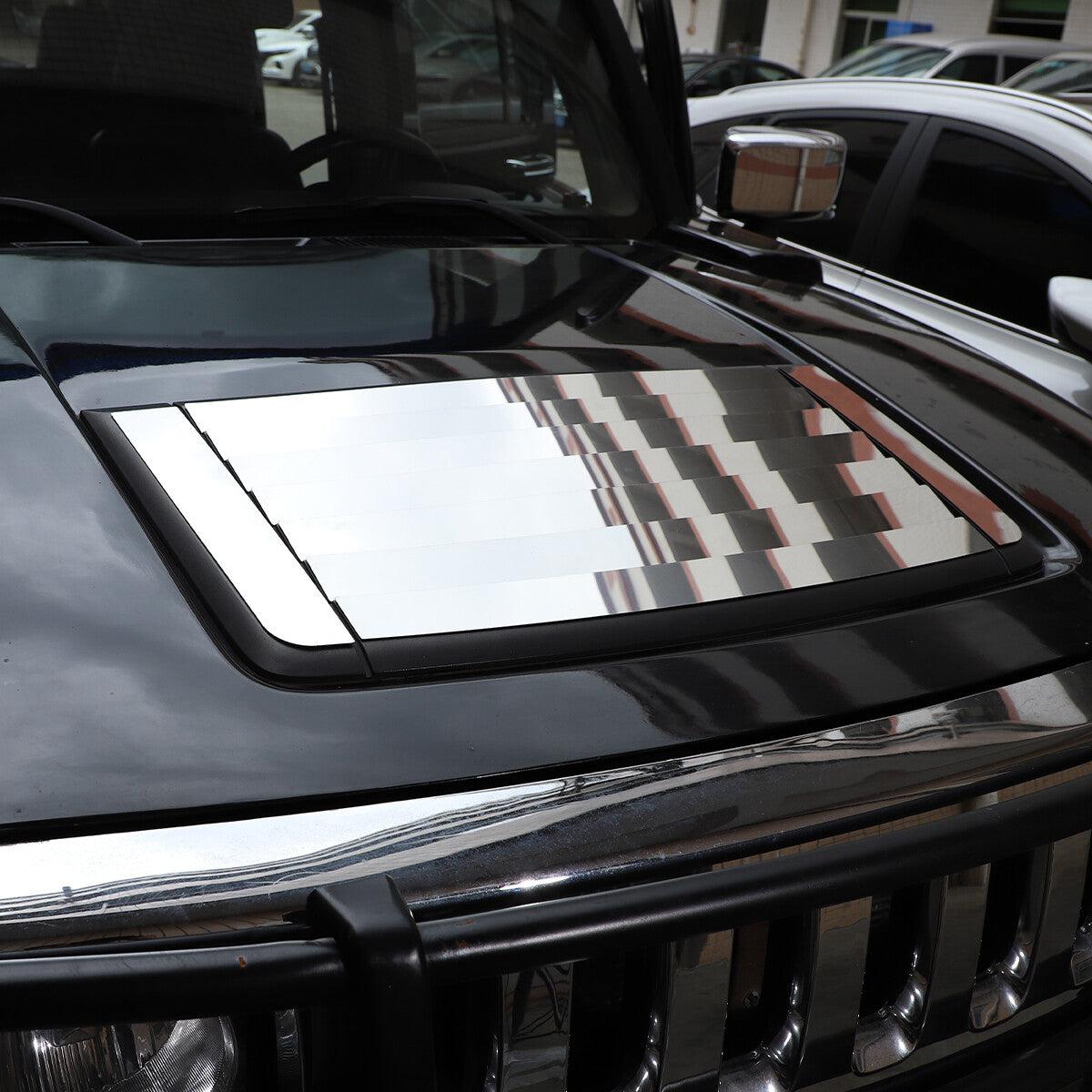 9PCS Steel Hood Engine Air Vent Outlet Cover Trim Fit For Hummer H3 2005-2009 7