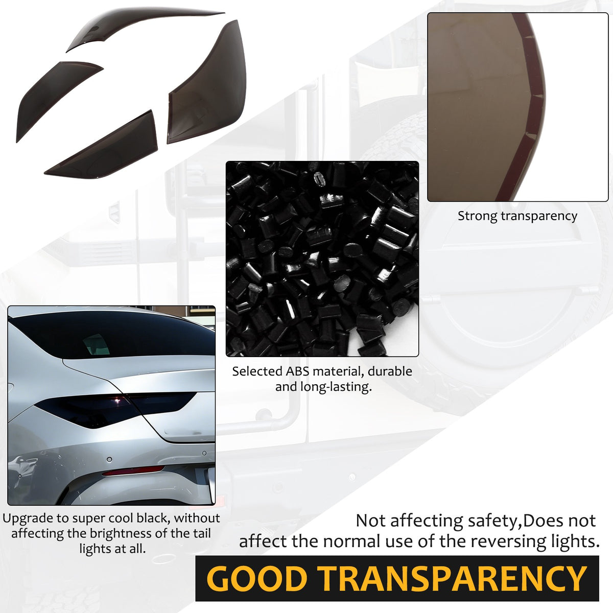 Smoked Black ABS Tail Light Smoked Cover Trim For Benz CLA C118 2020-2025 US 21