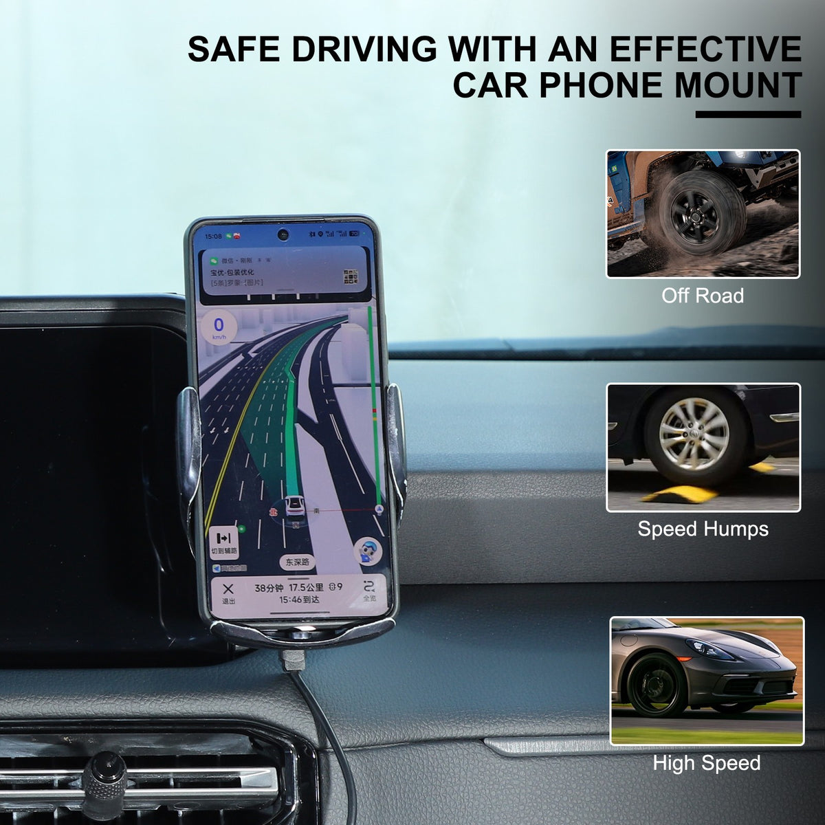 Wireless Charging Phone Holder Storage Box Tray For Toyota Prado LC250 2024+ 22