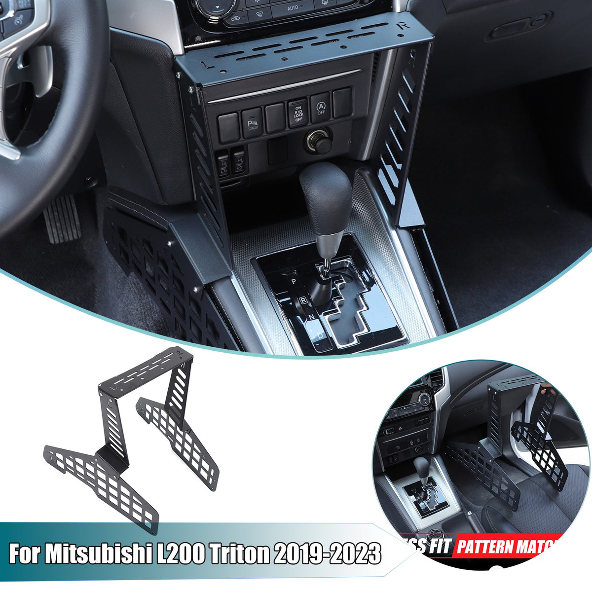 Center Console Molle Panel Digital Device Mount For Mitsubishi L200 Triton 19-23 1