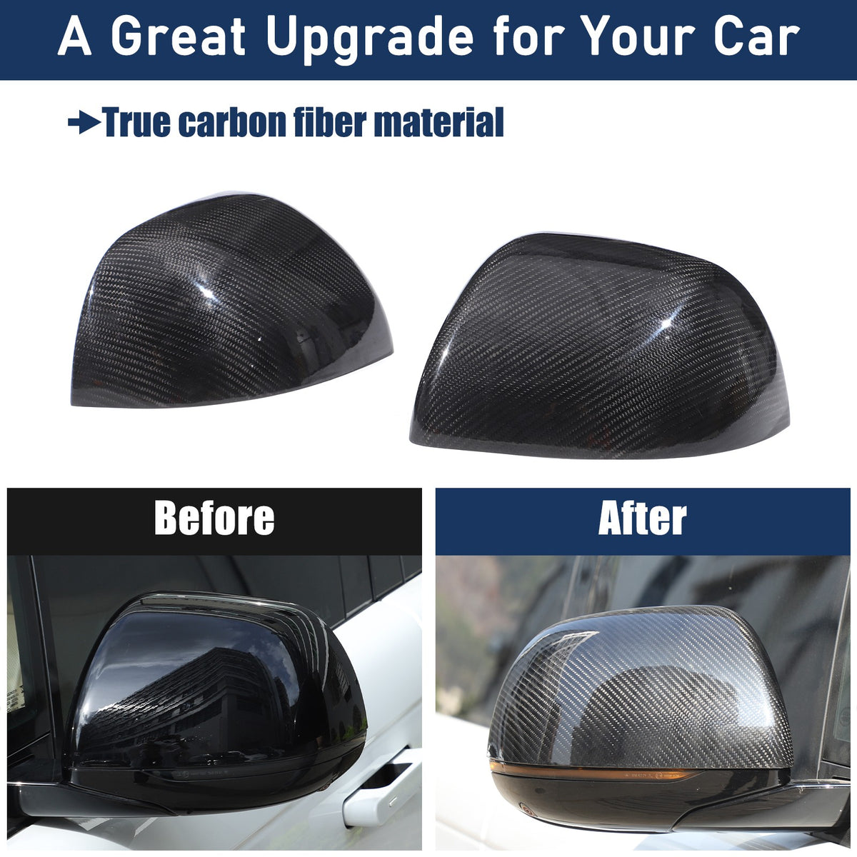 Real Carbon Fiber Side Mirror Cover For LR Range Rover Sport L461 Vogue L460 23+ 22