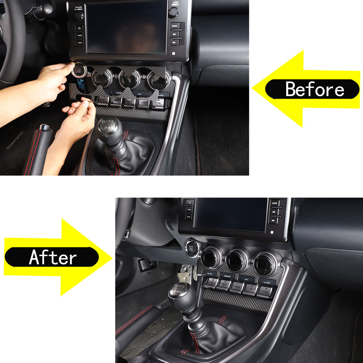 Matte Real Carbon Fiber Interior Center Trim Set For GR86/Subaru BRZ 2022+ 70
