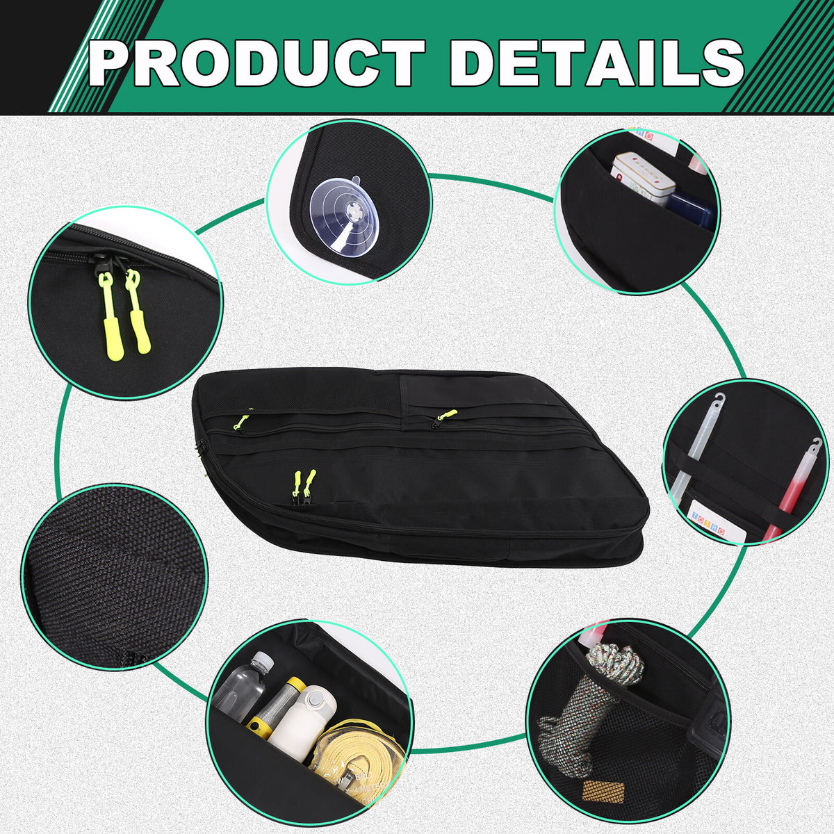Rear Trunk Right Side Storage Bag Pockets Organizer For Toyota Sequoia 2007-2021 7