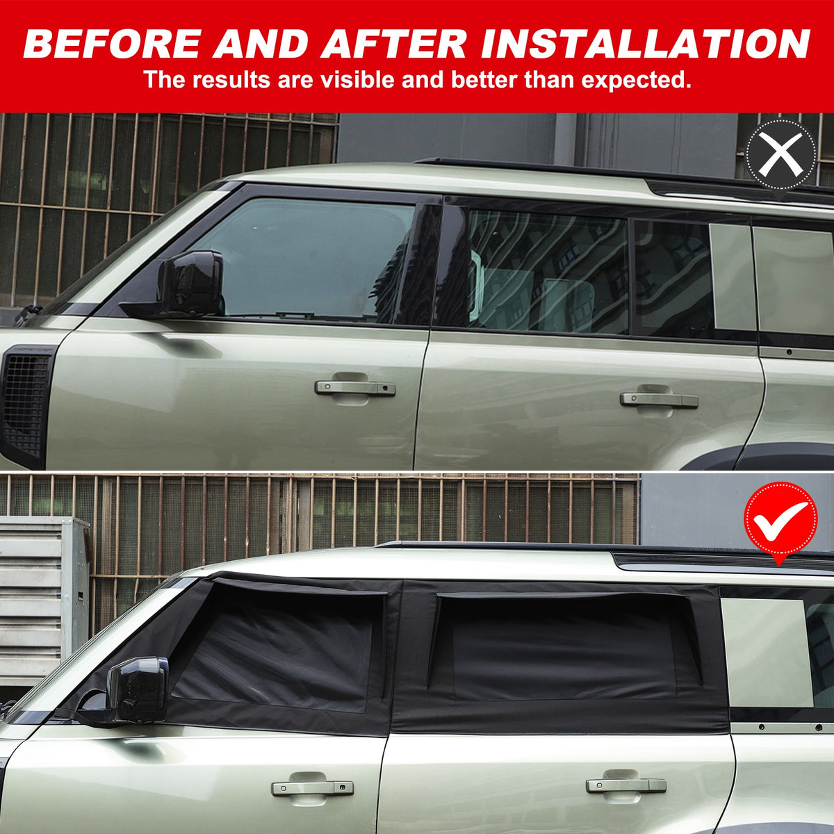 Front Rear Car Door Window Cover Sun Shades For LR Defender L663 20+ US 6
