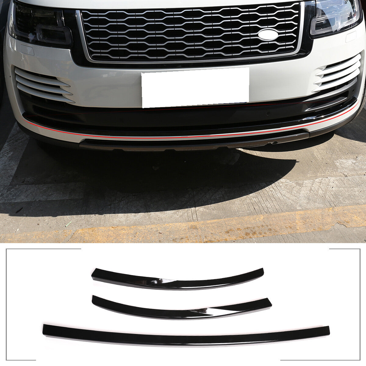 Gloss Black Front Grille Bumper Body Trim Kit For LR Range Rover Vogue HSE 18-22 16