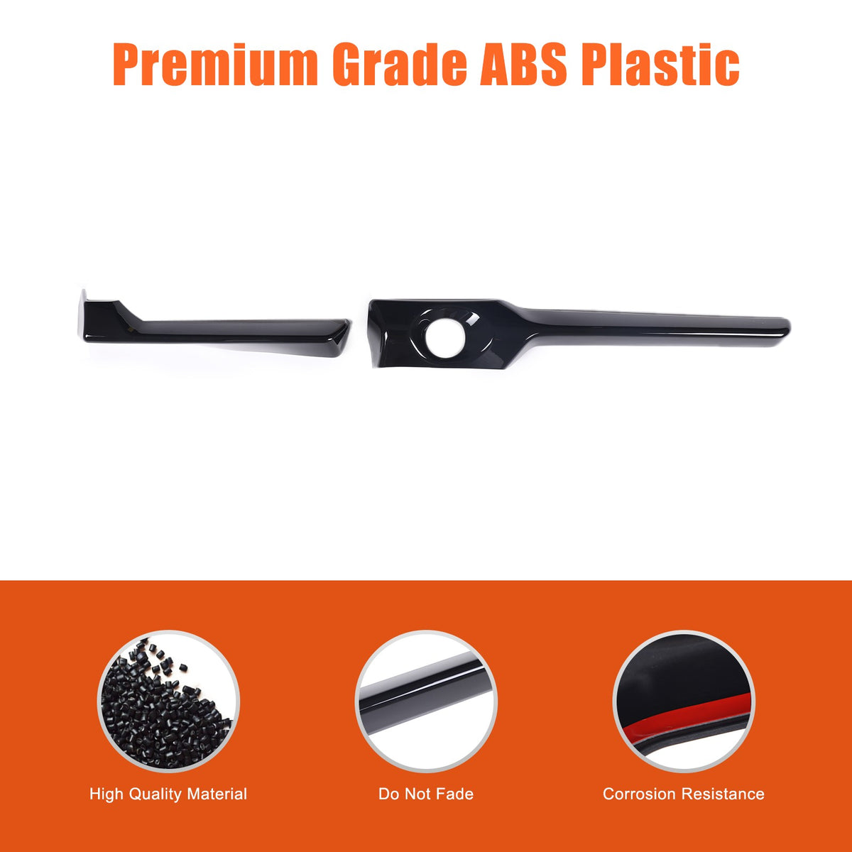 ABS Glossy Piano Black Steering Wheel Side Dashboard Trim For Corvette C8 2026+ 20