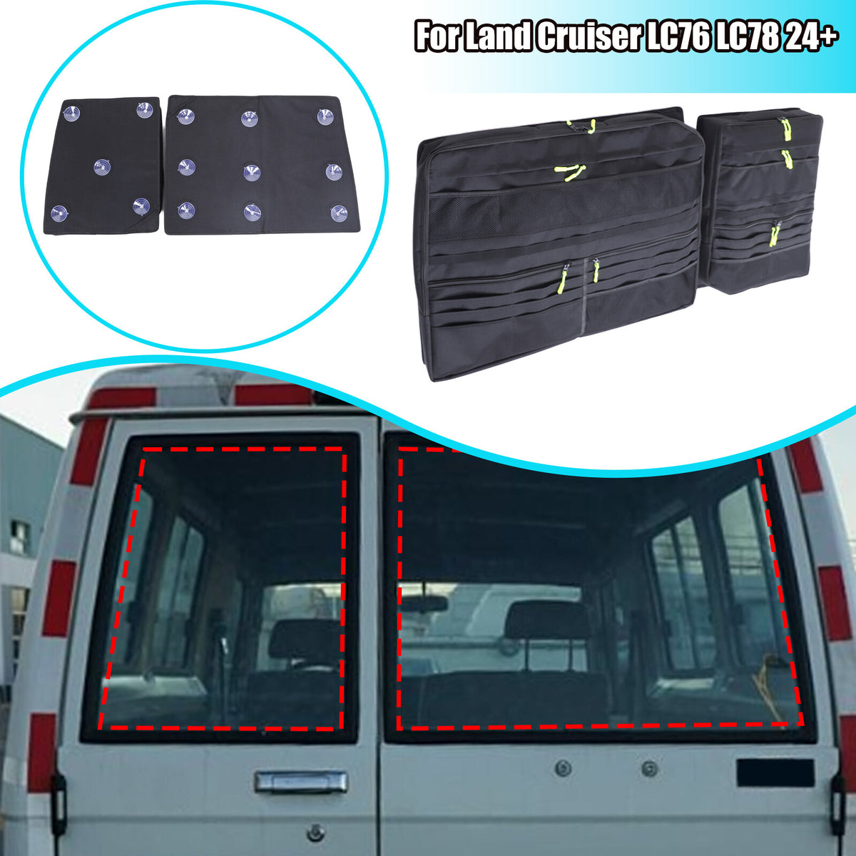 Tailgate Rear Trunk Storage Bag Organizer For Toyota Land Cruiser LC78 24+ US 1