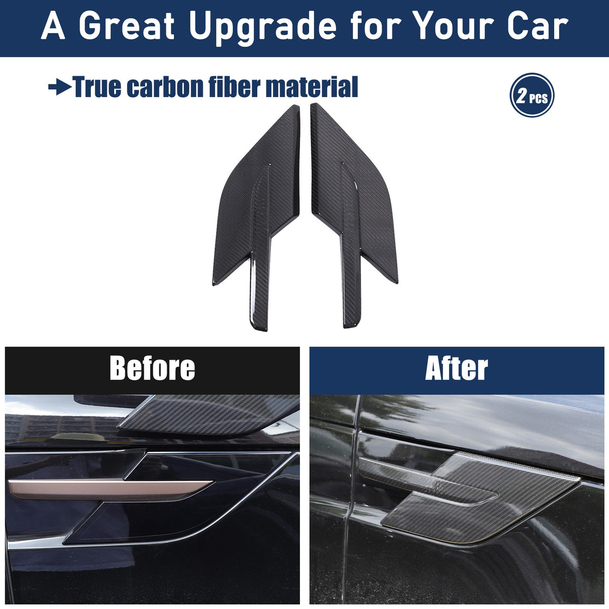 Real Carbon Fiber Hood Side Trim Cover Set for LR Range Rover Sport L461 2023+ 23
