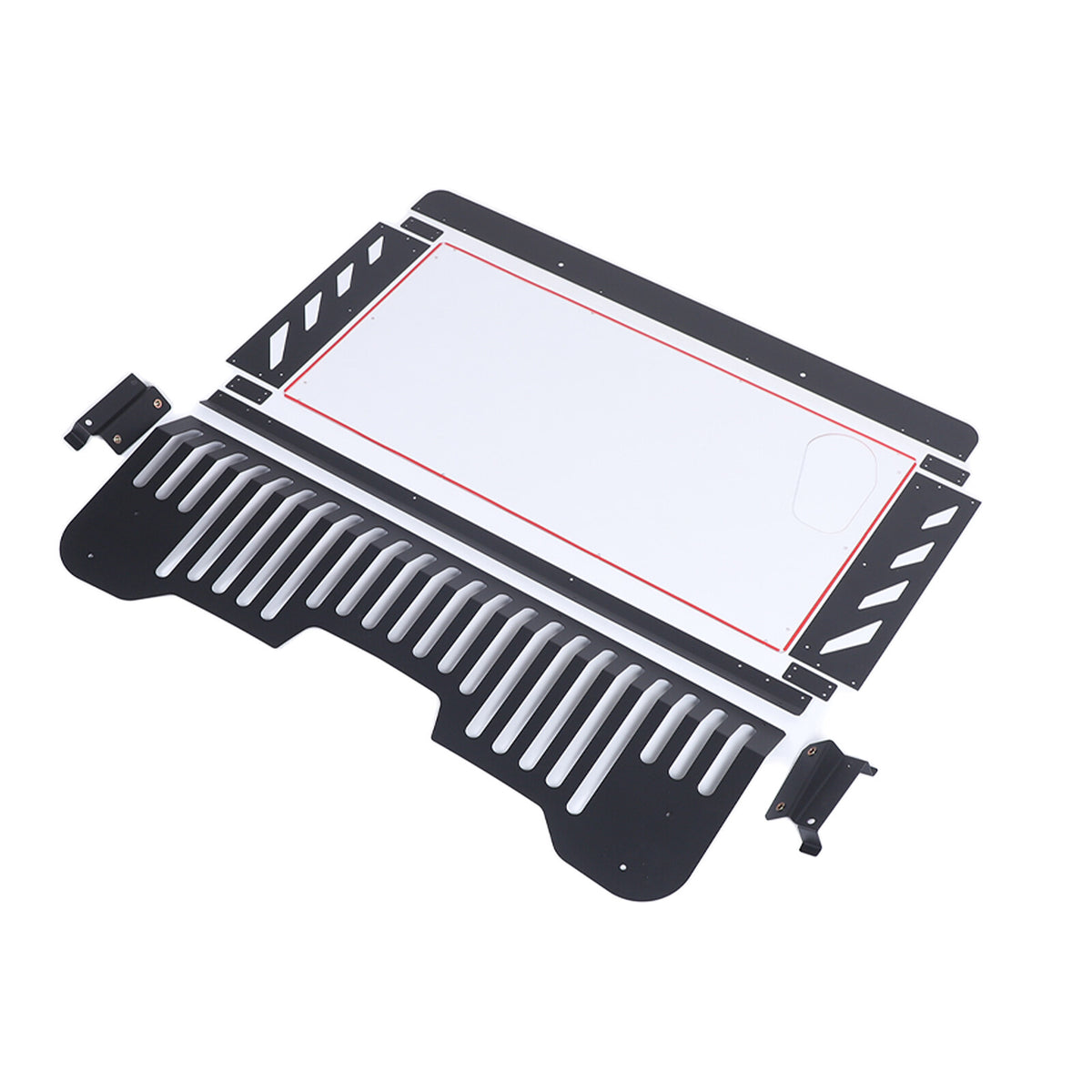 Black Aluminum Engine Hood Transparent Panel Cover Trim For Corvette C8 20+ 17