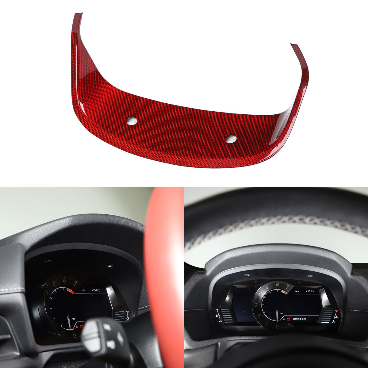 Red Real Carbon Fiber Dashboard Panel Frame For Toyota Supra A90 2019-22 2
