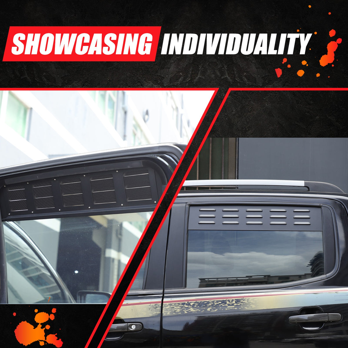 Aluminum Rear Door Window Louver Air Vent Panel Trim For Ford Ranger T7 15-22 US 17