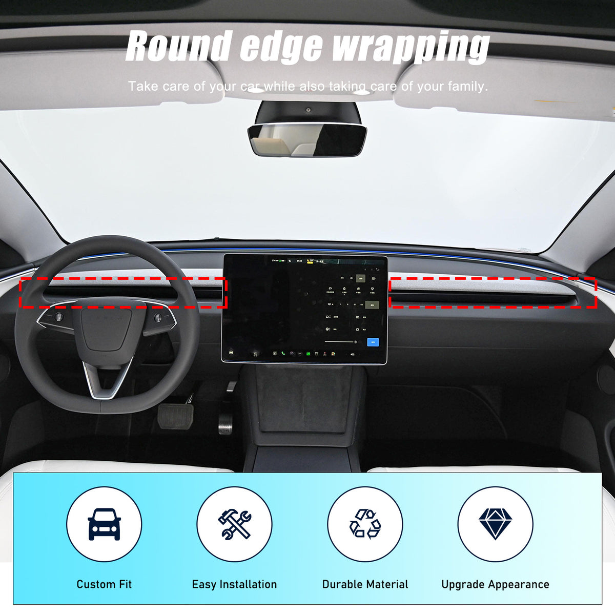 Real Carbon Fiber Dashboard Air Vent Panel Cover Trim For Tesla Model 3 23+ 11