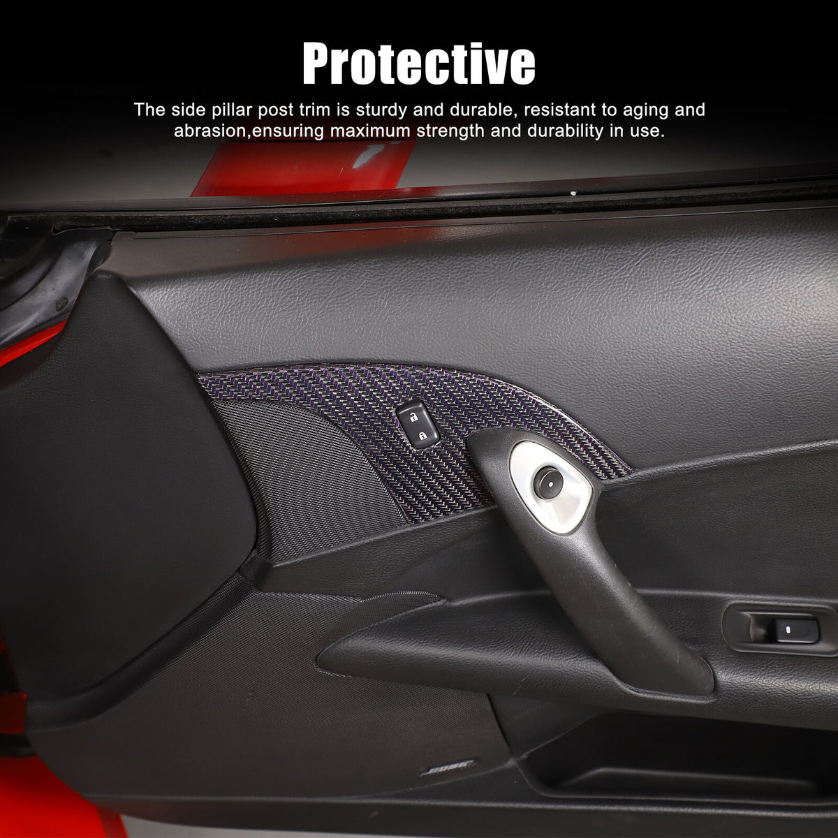 Real Carbon Fiber Children Lock Button Frame Trim For Corvette C6 2005-2013 9