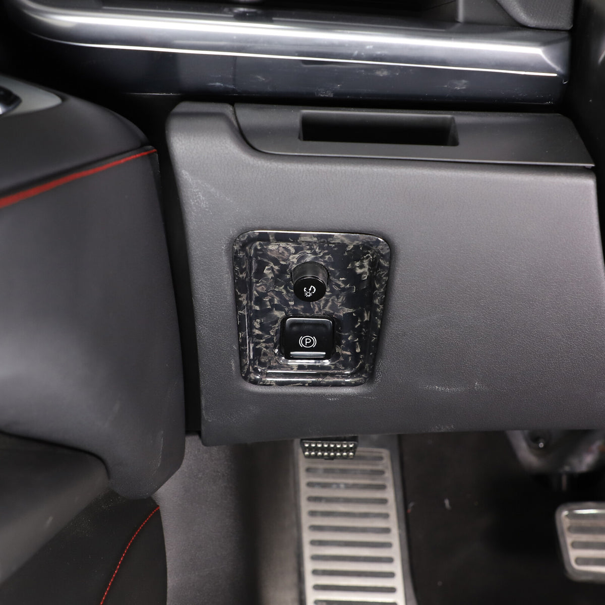 Forged Real Carbon Fiber Parking Button Cover Trim For Corvette C8 Z06 Z51 20-26 4