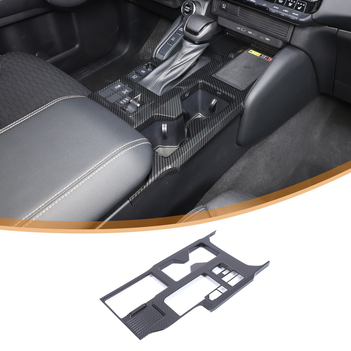 ABS Carbon Fiber Center Gear Panel Trim For Toyota Land Cruiser LC250 24+ US 2