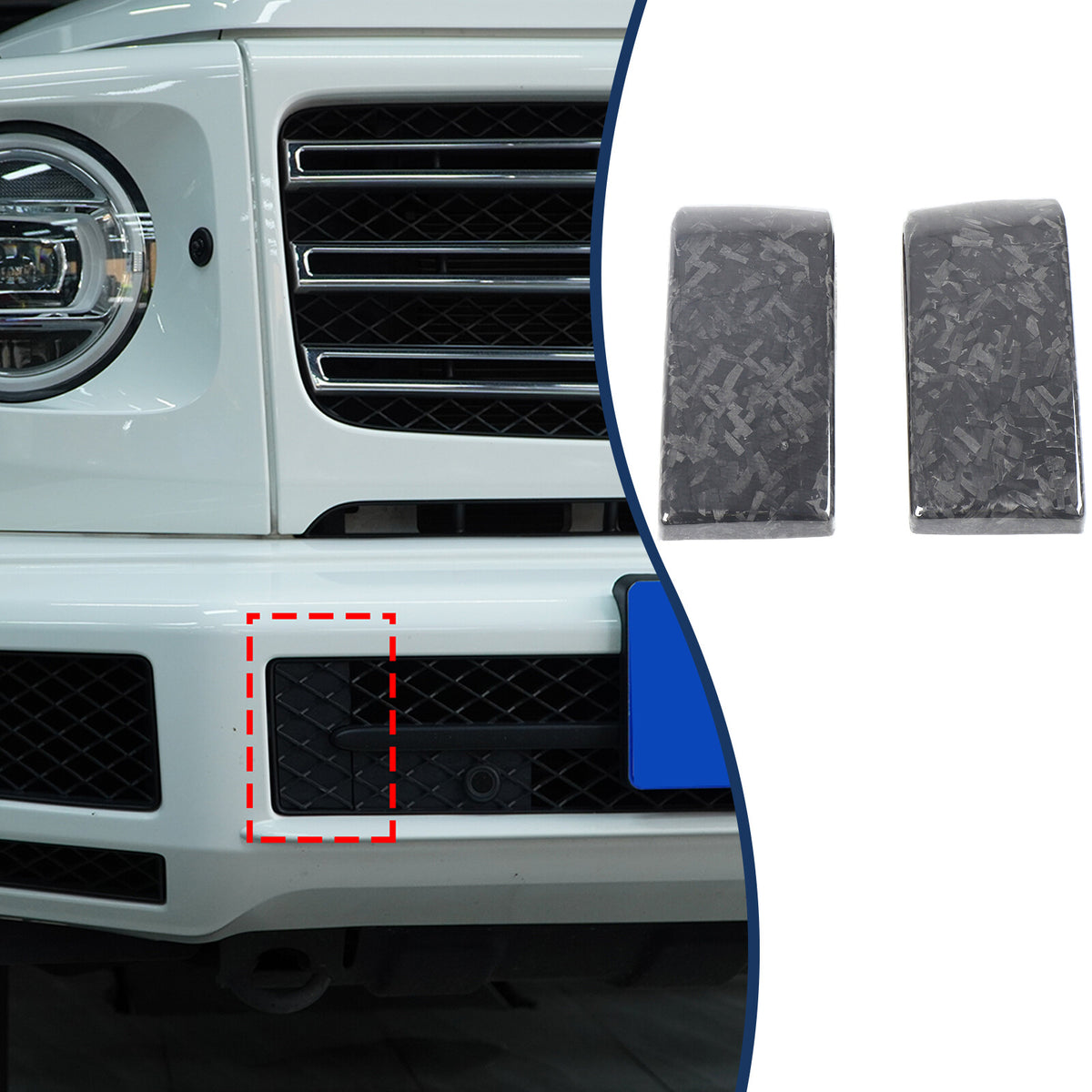 Forged Real Carbon Fiber Front Bumper Cover Trim For Benz G-Class G550 G63 19-24 10