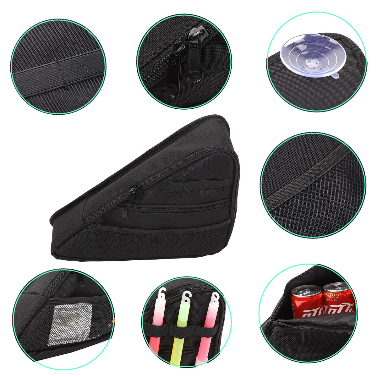 Black Rear Quarter Window Left Side Storage Bag For Honda CR-V 2012-2016 14