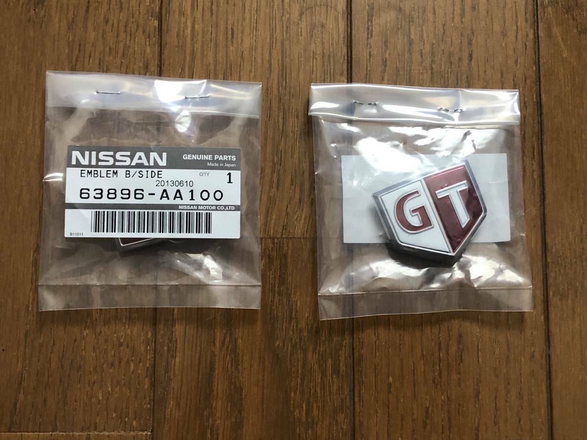 Nissan Genuine Skyline R34 99-02 Side "GT" Emblem Badge 63896-AA100 Pair Set JDM 4