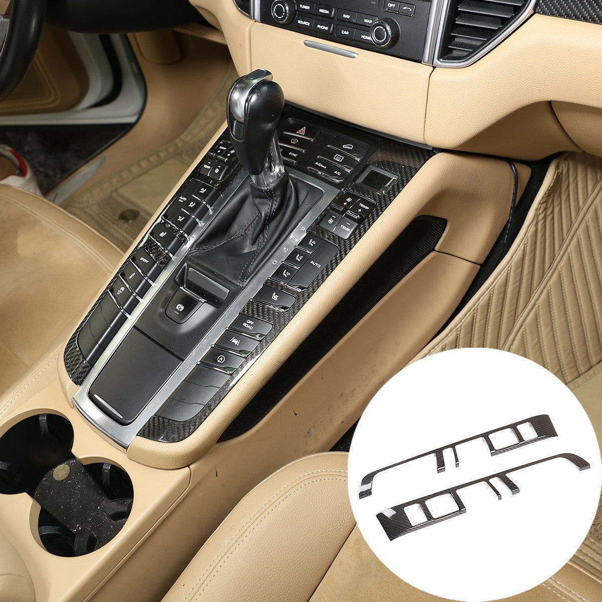 Real Carbon Fiber Interior Center Full Trim Cover Set For Porsche Macan 2014-20 3