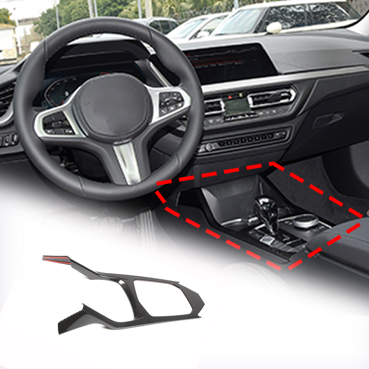 ABS Carbon Center Console trim Cover for BMW 1 Series 118i 128ti Hatchback 20-24 6