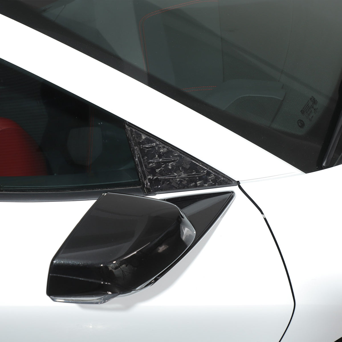 Forged Real Carbon Fiber A-Pillar Triangle Trim Cover For Corvette C8 2020+ 18