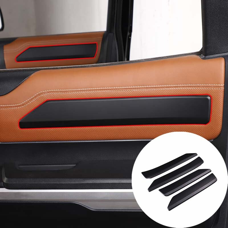 Matte Black Interior Door Panel Decorative Trim For Toyota Tun-dra 2014-2021 4