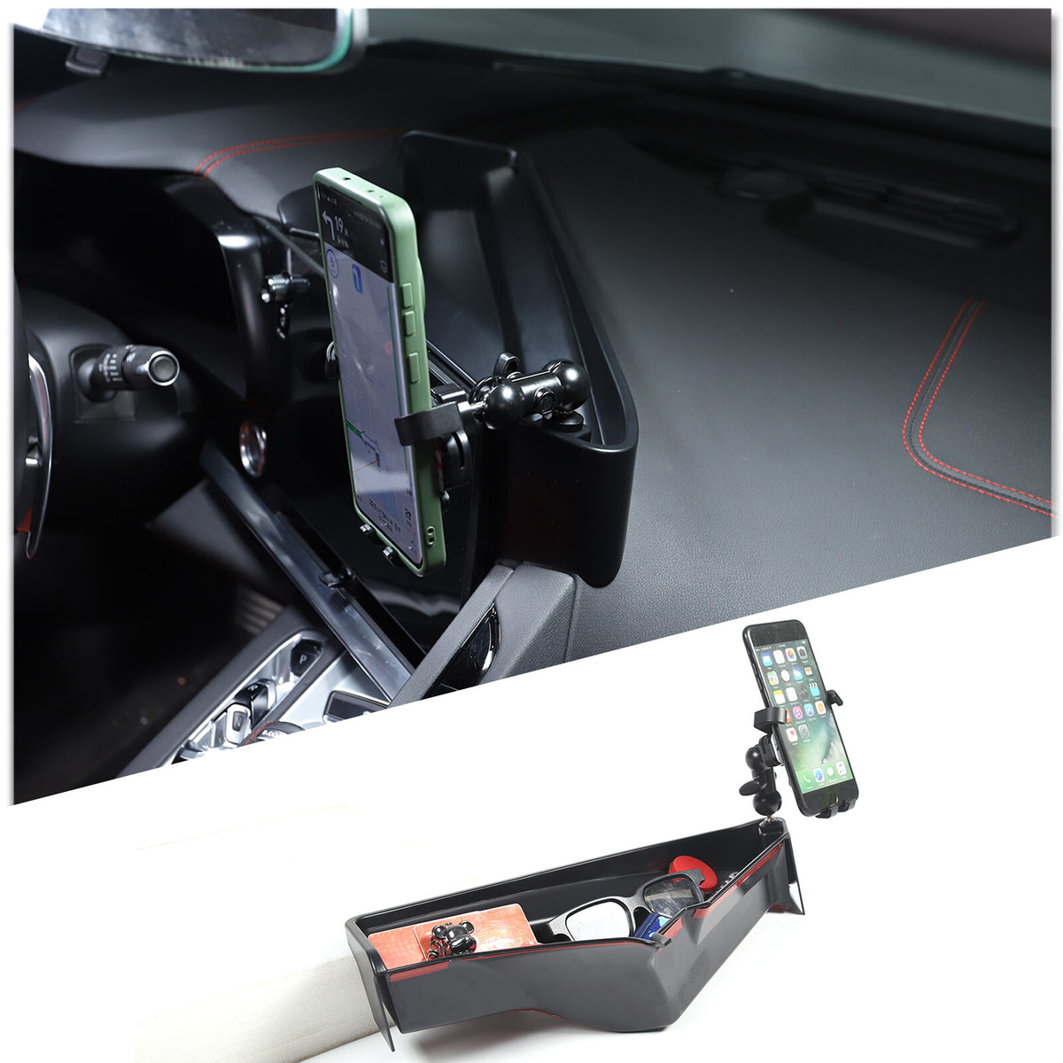 US Flag Display screen back Storage Box Organizer Tray Fit For Corvette C8 20-25 9